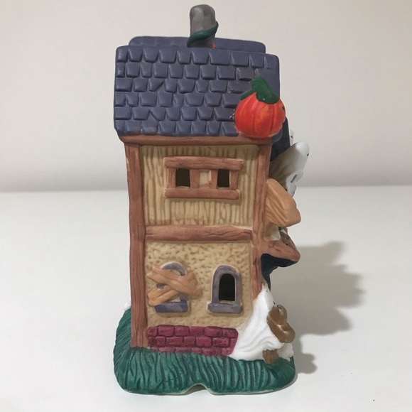 Vintage 1996 Spooky Hollow Lighted Porcelain Halloween House No Light and Cord - Picture 4 of 12